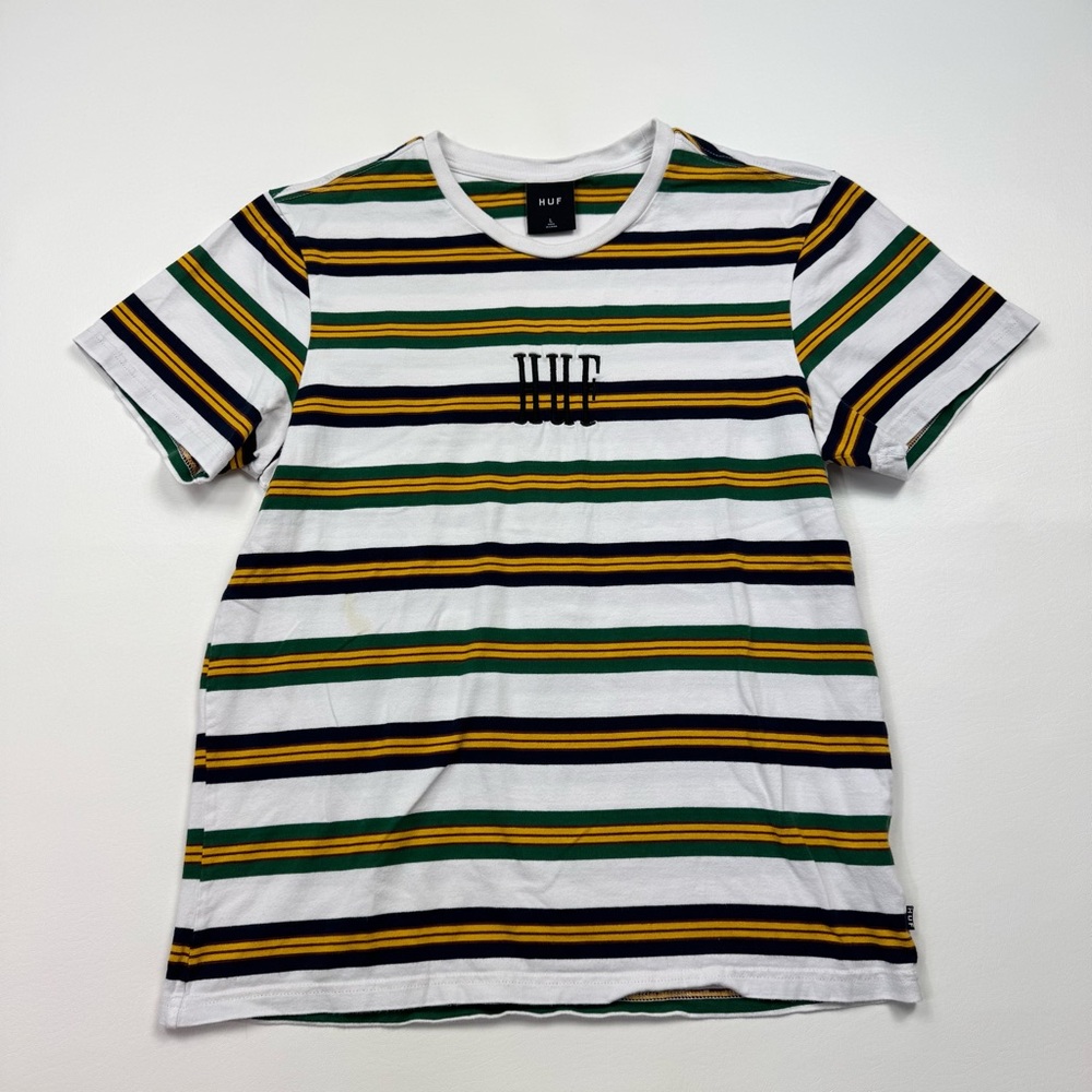 Men’s HUF Short Sleeve Striped T-Shirt Size Large